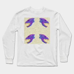 Diaphonized Hyena Skull Gold Teeth Cream Long Sleeve T-Shirt